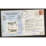 1980 RAF Battle of Britain cover signed by 12 Battle of Britain participants. Address label, fine.