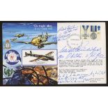 1990 The Night Blitz cover signed by 3 Battle of Britain pilots & Luftwaffe pilot.