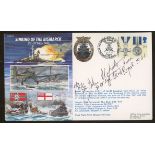 1991 Sinking of the Bismarck cover signed by Swordfish Pilot John Moffat whose torpedo crippled the