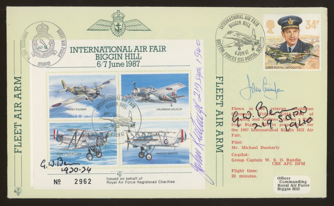 1987 Biggin Hill Air Fair cover signed by Group Capt.