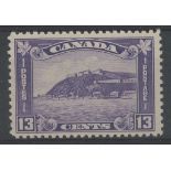 1932 Quebec 13c bright violet U/M, fine.