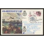 1984 D-Day cover signed by Johnnie Johnson, Rupert Curtis & Peter Ayerst. Unaddressed, fine.
