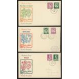 1958 6d & 1/3d Regionals set of 3 on matching illustrated FDCs.