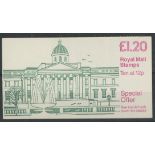 £1.20 National Gallery Cyl B10 P-(D) left margin booklet, good perfs on all sides.