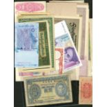 Banknotes, cheques, International Reply Coupons incl. China & Germany.