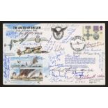 1990 Gallantry Battle of Britain single value FDC signed by 21 Battle of Britain participants.