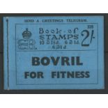 1936 2/- booklet, Edition 378, with only 4 x 1½d & 2 advert labels pane remaining.