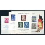 1954 Stamp Day, 1955 Liberation Day, Schiller & Engels min sheets U/M.