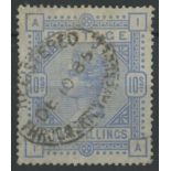 1883-84 10/- pale ultramarine, I-A, used, fine.