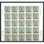 2015 Christmas set in part sheets of 25 U/M.