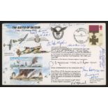 1990 Gallantry Battle of Britain single value FDC signed by 10 Battle of Britain participants.