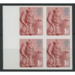 England 2003 1st (Type II) imperforate block of 4. U/M, fine.