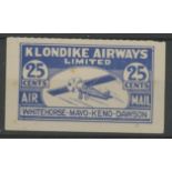 Klondike Airways 1928 25c Mint, few light tone spots.