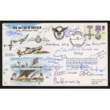 1990 Gallantry Battle of Britain single value FDC signed by 15 Battle of Britain participants.