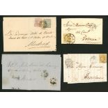 1860s-70s early stamped envelopes x 7 incl. imperfs, Communication, etc.
