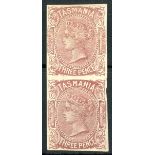 1880 3d red-brown Imperf vertical pair Mint.