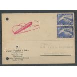 1930 Zeppelin South America Flight 2M pair used on card.