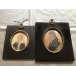 TWO GEORGIAN PERIOD PAINTED MINIATURES ONE ON IVORY