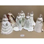 A COLLECTION OF COALPORT FIGURINES, EMPRESS JOSEPHINE OF FRANCE, DIANA, SOPHIE, QUEEN VICTORIA,