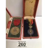 TWO MEDALS BELGIUM LABOUR DECORATION AND ROYAL AGRICULTURAL SOCIETY MEDAL