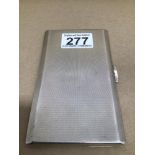 A HEAVY HALLMARKED SILVER RECTANGULAR ENGINE TURNED CIGARETTE CASE 14CM 210 GRAMS FREDERICK FIELD OF