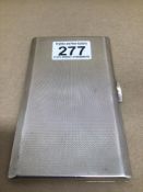 A HEAVY HALLMARKED SILVER RECTANGULAR ENGINE TURNED CIGARETTE CASE 14CM 210 GRAMS FREDERICK FIELD OF