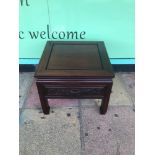 JAPANESE HARDWOOD LOW TABLE WITH DRAWER 51 X 51 X41CM