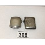 TWO VICTORIAN PERIOD HALLMARKED SILVER RECTANGULAR VESTA CASES, BY SAMUEL M.LEVI AND HENRY