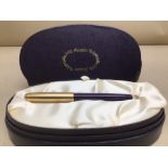 A QUEENS SPECIAL EDITION PARKER FOUNTAIN PEN "SONNET ACCESSION" IN ORIGINAL BOX WITH PAPERWORK