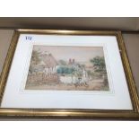 FRAMED AND GLAZED WATERCOLOUR SIGNED GEORGE BRIGGS 1883-1922 OF A COUNTRY SCENE 46 X 37CM