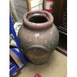 A LARGE VINTAGE TERRACOTTA POT 50 X 86CM