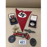 GERMAN RELATED ITEMS INCLUDES MEDALS AND PENNANT