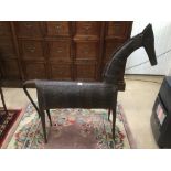 AN EARLY METAL RIVETED HORSE 130 X 132CM