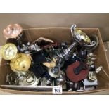 A COLLECTION OF VINTAGE GOLF RELATED PLATED TROPHIES, MEDALS AND MEDALLIONS