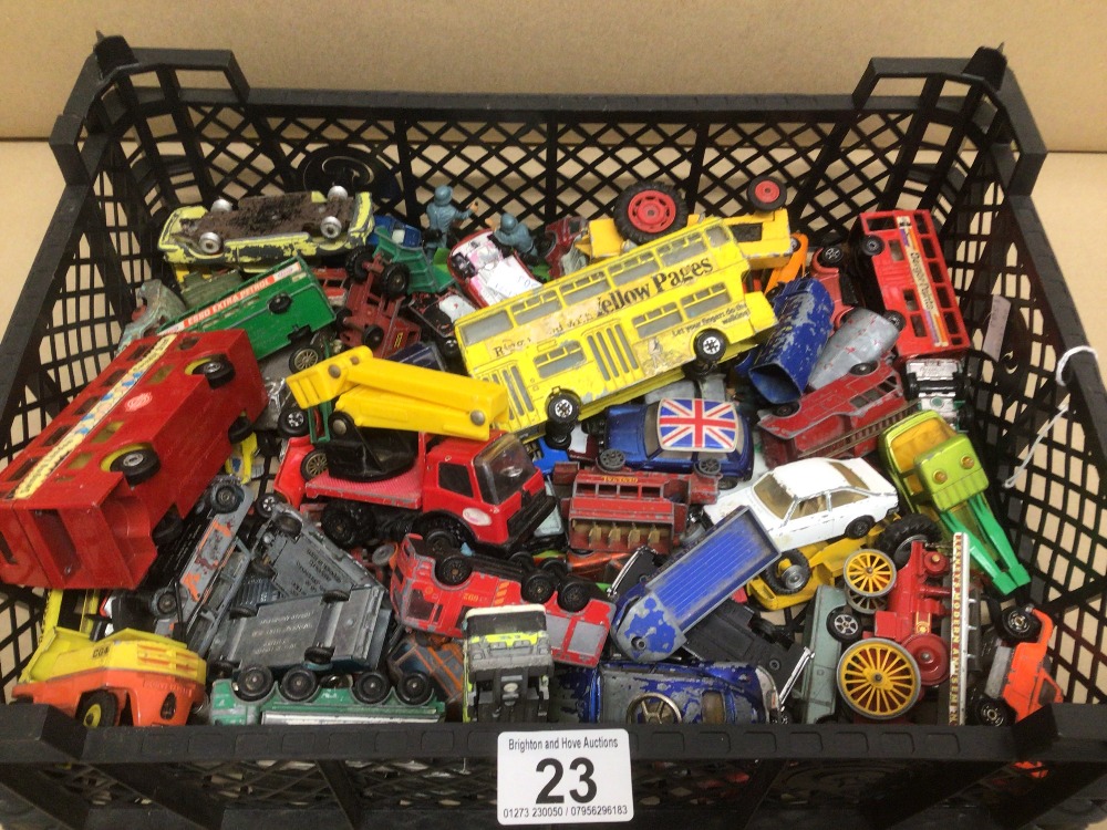 A QUANTITY OF PLAY WORN DIE-CAST TOY VEHICLES, DINKY MATCHBOX AND CORGI - Image 2 of 3