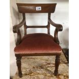 AN APPRENTICE PIECE VICTORIAN BAR BACK MAHOGANY CHAIR/DOLLS