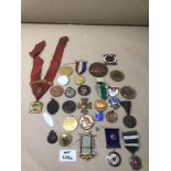 A QUANTITY OF MEDALS AND MEDALLIONS AND MORE