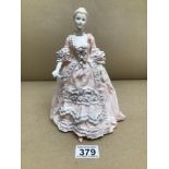 A COALPORT PORCELAIN FIGURINE MADAM DE POMPADDUR FEMMES FATALES COLLECTION 22CM