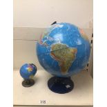 TWO PLASTIC GLOBES LARGEST 40CM