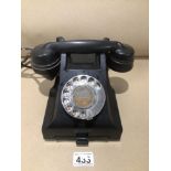 A 1950'S BAKELITE G.P.O BLACK TELEPHONE 332L