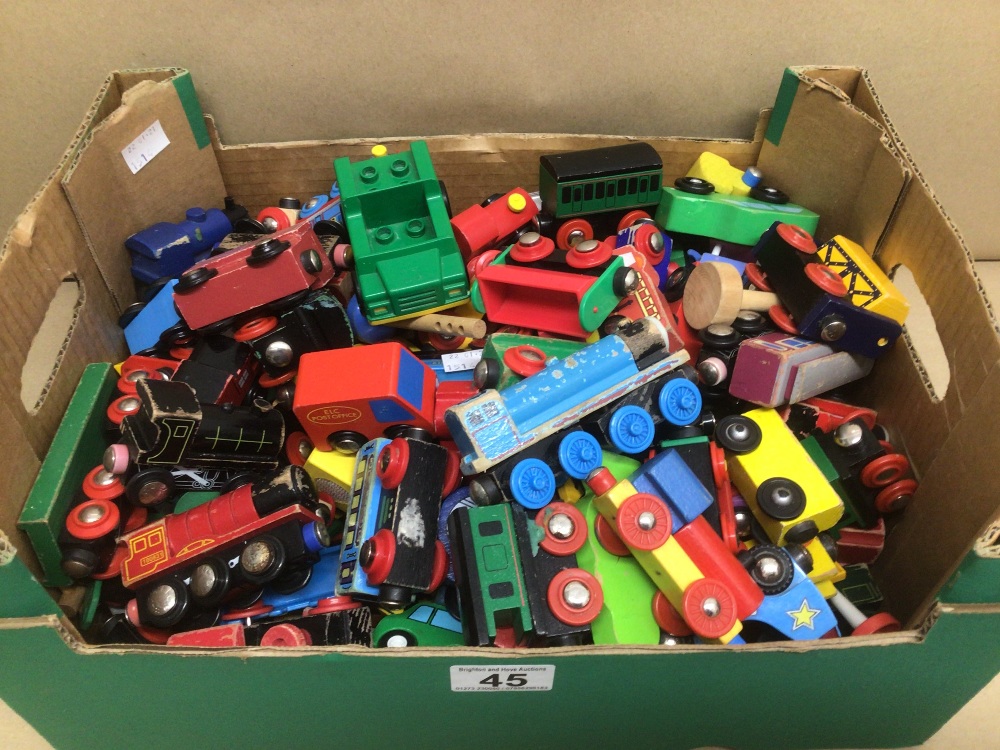 A LARGE QUANTITY OF BRIO WOODEN TRAINS - Image 2 of 2