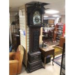 A VICTORIAN PERIOD TEMPUS FUGIT LONGCASE/GRANDFATHER CLOCK (JOHN CHARLES PORTSMOUTH) CARVED TO THE