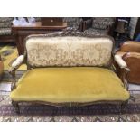 A FRENCH 19TH CENTURY LOUIS STYLE TWO SEATER SOFA 148 X 96 X 75CM