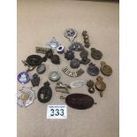 MIXED BADGES AND MEDALLIONS INCLUDES MILITARY