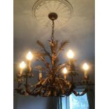 A VINTAGE FRENCH TOLE CHANDELIER