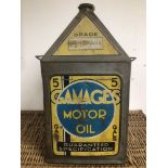 A 1930'S GAMAGES MOTOR OIL CAN 50 X 29CM BY F ROBINSON & CO