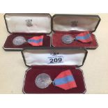 THREE BOXED ONE WITH PAPERS IMPERIAL SERVICE MEDALS