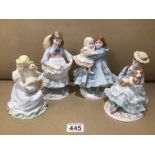 THREE COALPORT FIGURINES, THE GOOSE GIRL, BEST FRIENDS, AND CHILDHOOD JOYS WITH A ROYAL WORCESTER