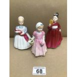 THREE SMALL ROYAL DOULTON FIGURINES (MY FIRST PET) HN3122 (VANITY) HN2475 AND (THE RAGDOLL) HN2142