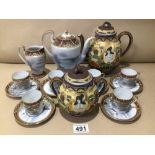 A QUANTITY OF HAND PAINTED JAPANESE PORCELAIN TEA SET